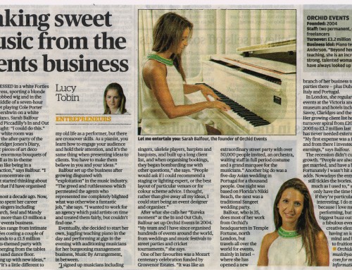 Making Sweet Music From The Events Business – London Evening Standard